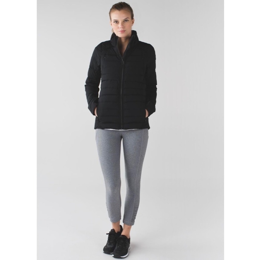 Lululemon all fluffed up down jacket Black Puffer Running Coat Women Size 6